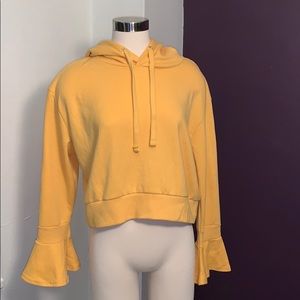 Yellow Cropped Hoodie